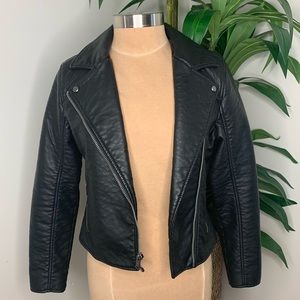 ABERCROMBIE&FITCH | LEATHER MOTO JAKCET | BLACK | M